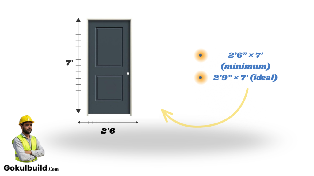 Toilet door size guide in Hindi